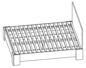 Manželská postel MONTANA L-1 + rošt + pěnová matrace COMFORT 14 cm, 160 x 200 cm, dub Lefkas tmavý