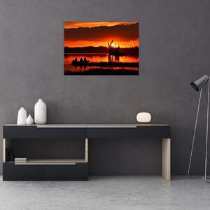 Obraz - Rybáři na jezeře (70x50 cm)
