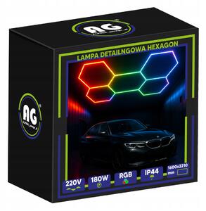 AG HEXAGON RGB 180W LED lampa pro osvětlení panelů, dílna, domácnost + aplikace pro dálkové ovládání