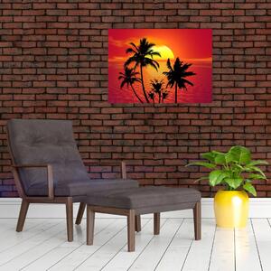 Obraz siluety ostrova s palmami (70x50 cm)