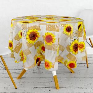 Ubrus PVC kulatý M-036A - Slunečnice (různé velikosti)