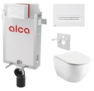 Alcadrain Set modul k zazdění, WC Urban City, sedátko s tlač.bílá mat M1876 KAE016 1 set