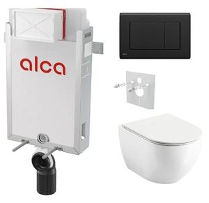 Alcadrain Set modul k zazdění, WC Urban City, sedátko s tlač.černá mat M278 KAE010 1 set