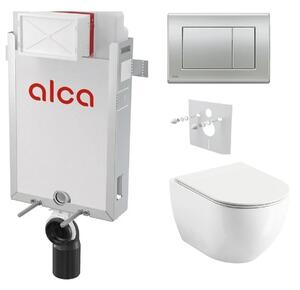 Alcadrain Set modul k zazdění, WC Urban City, sedátko s tlač.chrom mat M272 KAE007 1 set