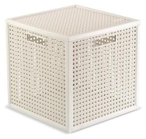 Krémový úložný box s víkem z recyklovaného plastu 28x28x28 cm Kaya Cube – Curver