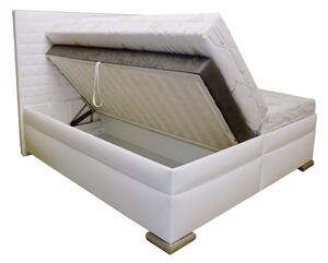 Americká postel boxspring RIALTO (s úložným prostorem, bílá)
