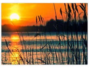 Obraz - Západ slunce nad jezerem (70x50 cm)