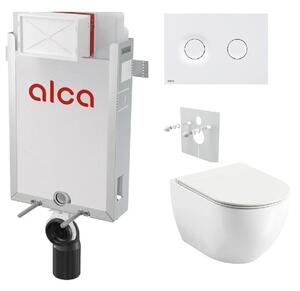 Alcadrain Set modul k zazdění, WC Urban City, sedátko s tlač.bílá mat M1976 KAE018 1 set