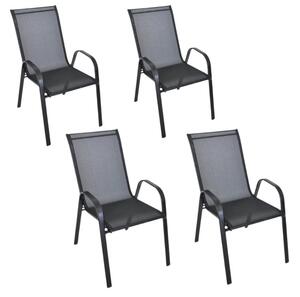 Zahradní křesla TAVERNO set 4 ks, černé