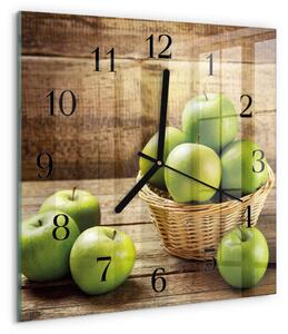 Skleněné hodiny na stěnu Jablko zskc-30x30-00181129