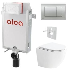 Alcadrain Set modul k zazdění, WC Urban Vortex, sedátko s tlačítkem chrom mat M272 KAE045 1 set