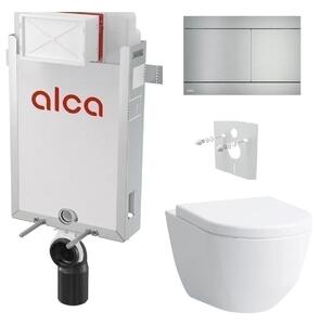 Alcadrain Set modul k zazdění, WC Laufen Pro, sedátko s tlačítkem nerez FUN-INOX KAE061 1 set