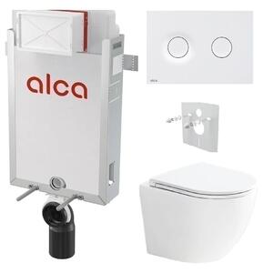 Alcadrain Set modul k zazdění, WC Urban Vortex, sedátko s tlačítkem bílá mat M1976 KAE056 1 set