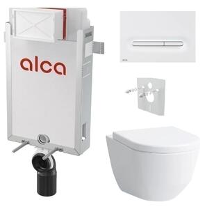 Alcadrain Set modul k zazdění, WC Laufen Pro, sedátko s tlačítkem bílá mat M1876 KAE073 1 set
