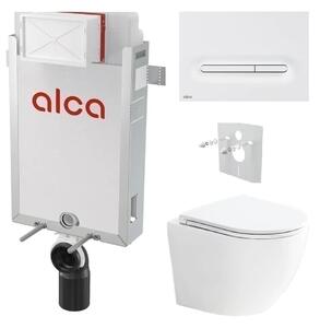 Alcadrain Set modul k zazdění, WC Urban Vortex, sedátko s tlačítkem bílá mat M1876 KAE054 1 set