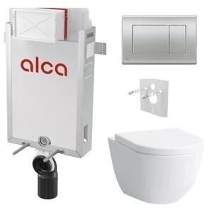 Alcadrain Set modul k zazdění, WC Laufen Pro, sedátko s tlačítkem chrom mat M272 KAE064 1 set