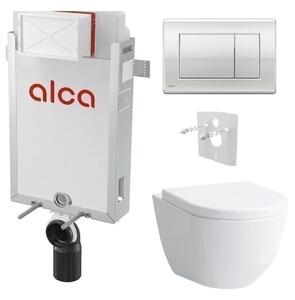 Alcadrain Set modul k zazdění, WC Laufen Pro, sedátko s tlačítkem chrom lesk M271 KAE058 1 set