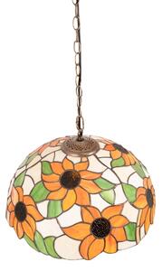 Brilagi - Tiffany vitrážový lustr na řetězu SUNFLOWER 1xE27/60W/230V pr. 40 cm