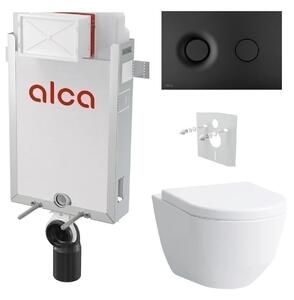 Alcadrain Set modul k zazdění, WC Laufen Pro, sedátko s tlačítkem černá mat M1978 KAE076 1 set