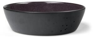 Černá kameninová servírovací mísa s vnitřní glazurou ve fialové barvě Bitz Mensa, průměr 18 cm