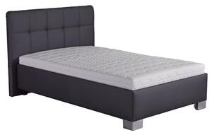 Blanář postel Kelly 140×200 šedá ekokůže (úložný prostor od nohou)