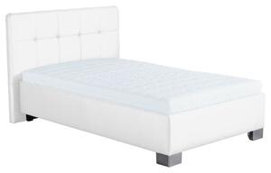 Blanář postel Kelly 140×200 bílá ekokůže (úložný prostor od nohou)
