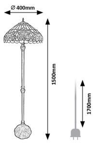 Brilagi - Tiffany vitrážová stojací lampa LUISA 2xE27/60W/230V
