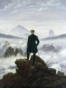 Plakát, Obraz - C. D. Friedrich - Hiker over a Foggy Sea, (60 x 80 cm)