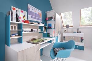 Studentský psací stůl Saturn - bílá/modrá