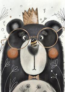Ilustrace The cheeky bee and the bear, Nelli Suneli, (30 x 40 cm)