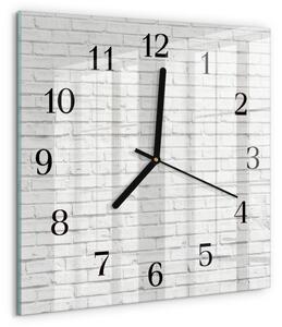 Skleněné hodiny na stěnu Cihlová zeď zskc-30x30-00183418