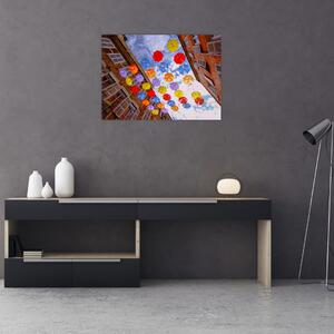 Obraz barevných deštníků (70x50 cm)