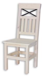 Masivní židle SEL 15 - K13/K02 (bělená borovice/hnědá)