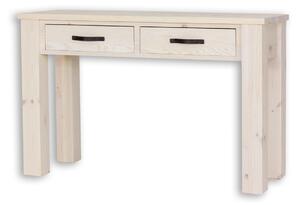 Odkládací stolek s šuplíky z masivu SEL 20, Provence styl - K17 bílý vosk
