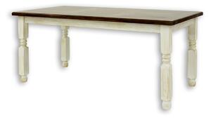 Selský stůl 90x180cm MES 01 A s hladkou deskou - K16 antická bílá