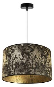 Závěsné svítidlo Werona 2, 1x černé/zlaté textilní stínítko, (fi 40cm), g