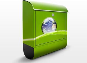 Poštovní schránka s potiskem Zeměkoule v zeleném