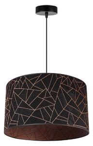Závěsné svítidlo Werona 6, 1x černé textilní stínítko se vzorem, (fi 40cm), c