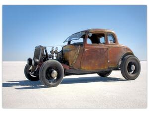 Obraz auta v poušti (70x50 cm)