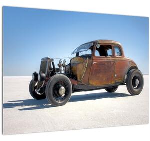 Obraz auta v poušti (70x50 cm)