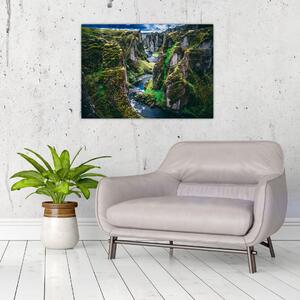 Obraz - Řeka ve skalnatém údolí (70x50 cm)