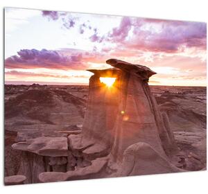 Obraz - západ slunce na poušti (70x50 cm)