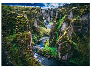 Obraz - Řeka ve skalnatém údolí (70x50 cm)