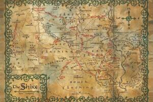 Umělecký tisk Hobbit - The Shire map