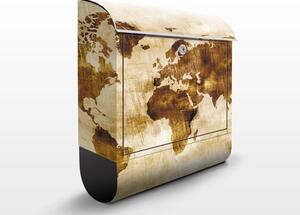 Poštovní schránka s potiskem Mapa světa (CG75)