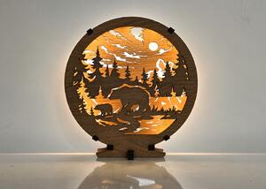 "Medvědi" lampa 20x22 cm provedení povrchu: dub