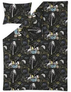Povlečení Moomin Tähtimuumi 150x210 50x60, bavlněné, čierne