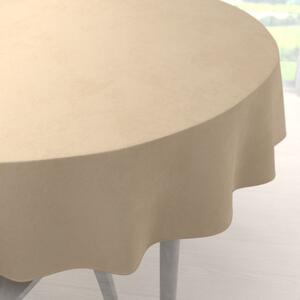 Biante Sametový kulatý ubrus Velvet Premium SVP-045 Kávově béžový Ø 120 cm