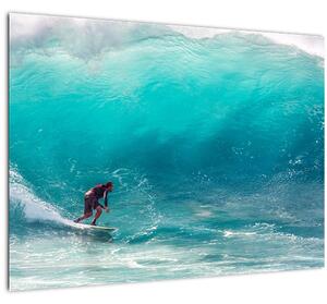 Obraz surfaře ve vlnách (70x50 cm)