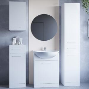 Koupelnový nábytek se zrcadlem SLIDO bílý laminát